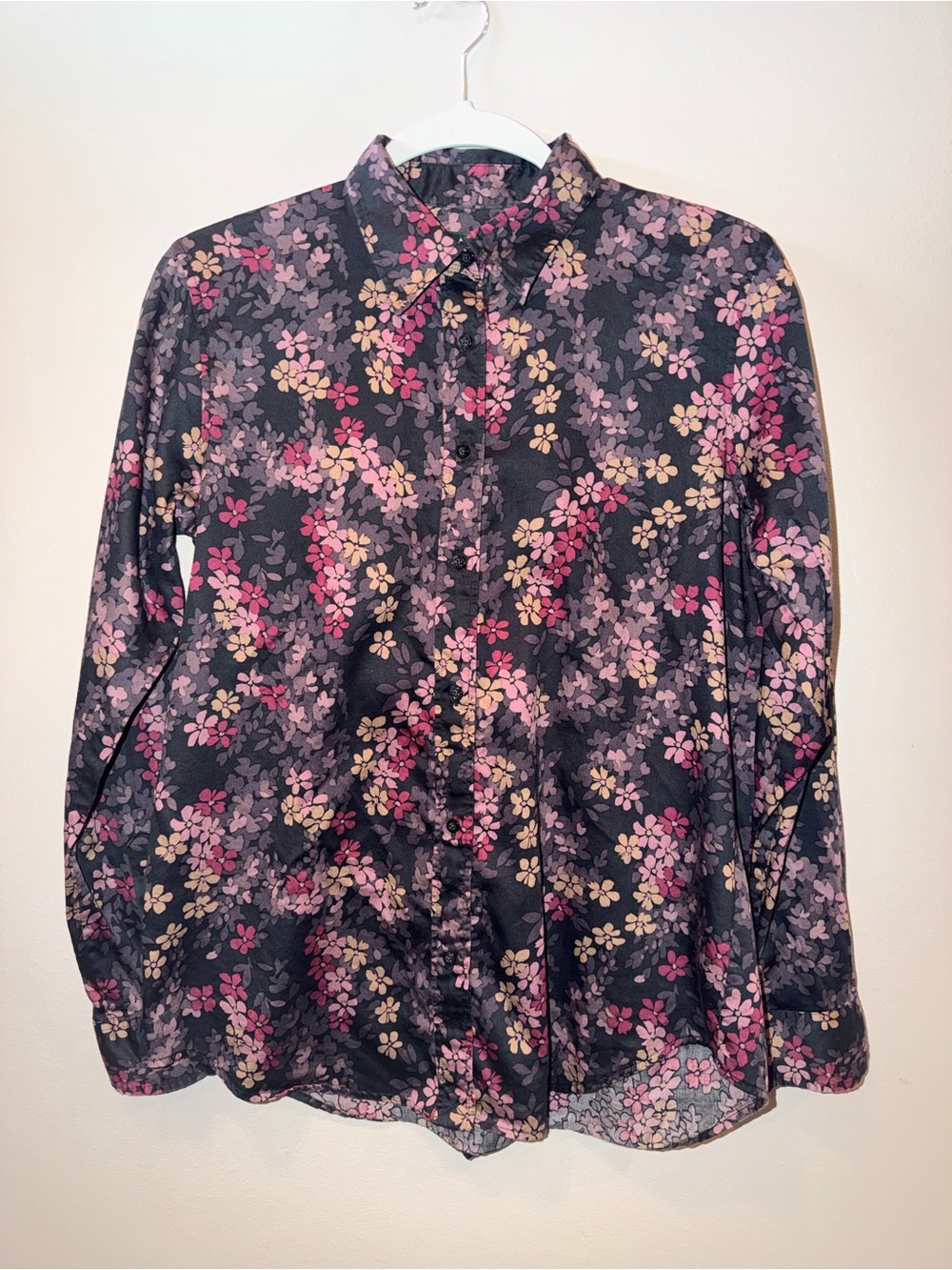 Lauren Ralph Lauren 100% cotton Button-Down Blouse ditsy Floral Print preppy